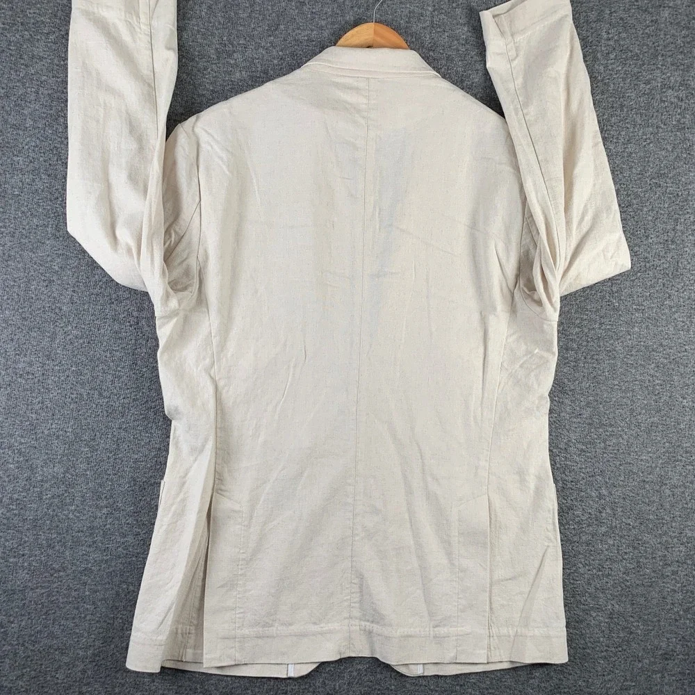 State & Liberty Blazer Men 42 Linen Cream Unstructered Performance Sport Coat